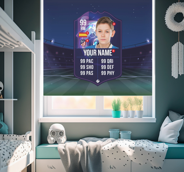 roleta do detskej izby futbalový hráčský lístok - Tenstickers