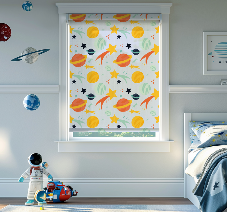 roleta do detskej izby vzor planét - Tenstickers