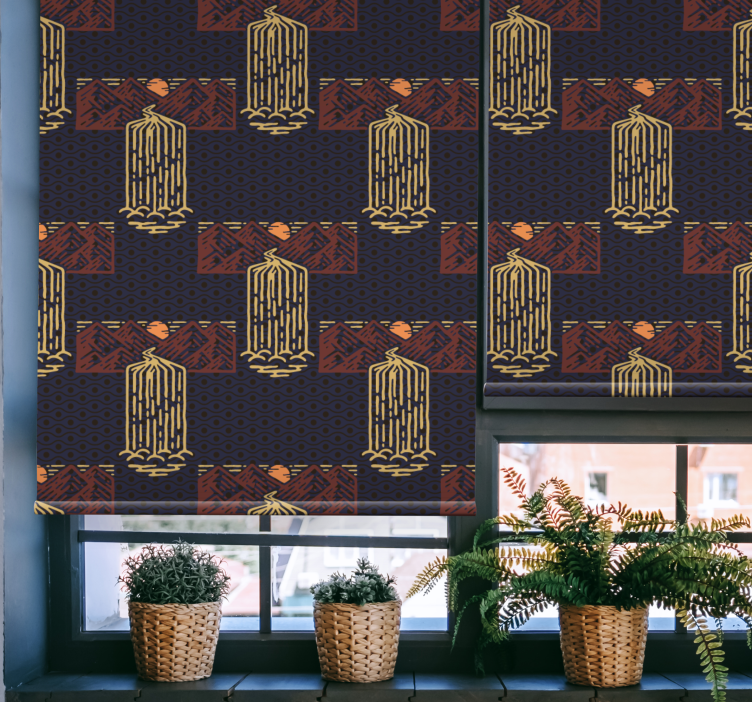 Retro roleta západ slnka s vodopádmi - Tenstickers