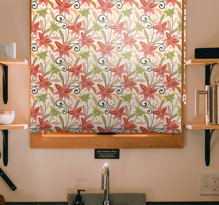 kvetinová roleta živý kvetinový vzor - Tenstickers