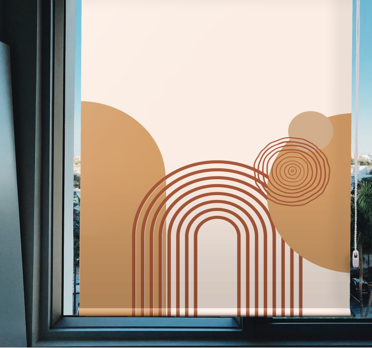 moderná roleta zakrivená línia béžový dizajn - Tenstickers