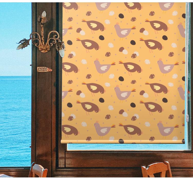 Oranžové kuriatko vzor rôzne zvieracie Roleta - Tenstickers