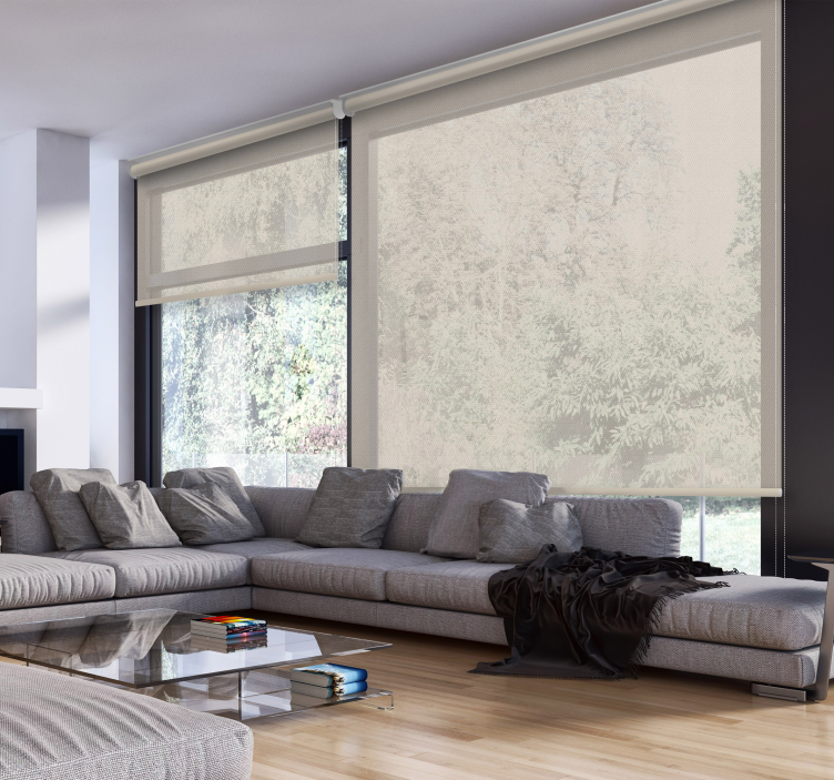 Priehľadná roleta biely ľan - Tenstickers