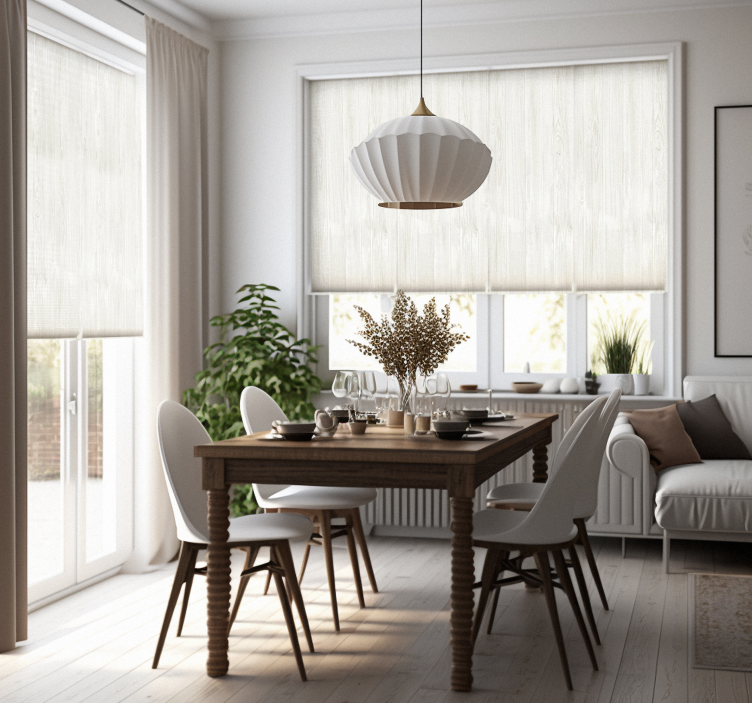 Roleta na okno biele drevo - Tenstickers