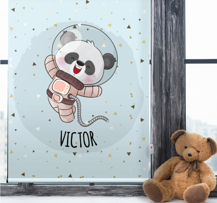 roleta do detskej izby panda astronaut s menom - Tenstickers