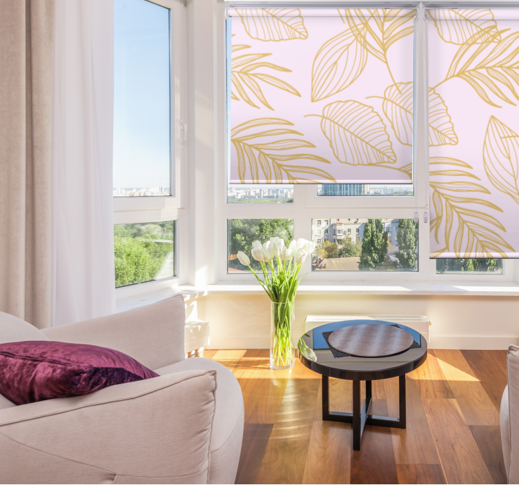 roleta do obývačky elegantný listový vzor - Tenstickers