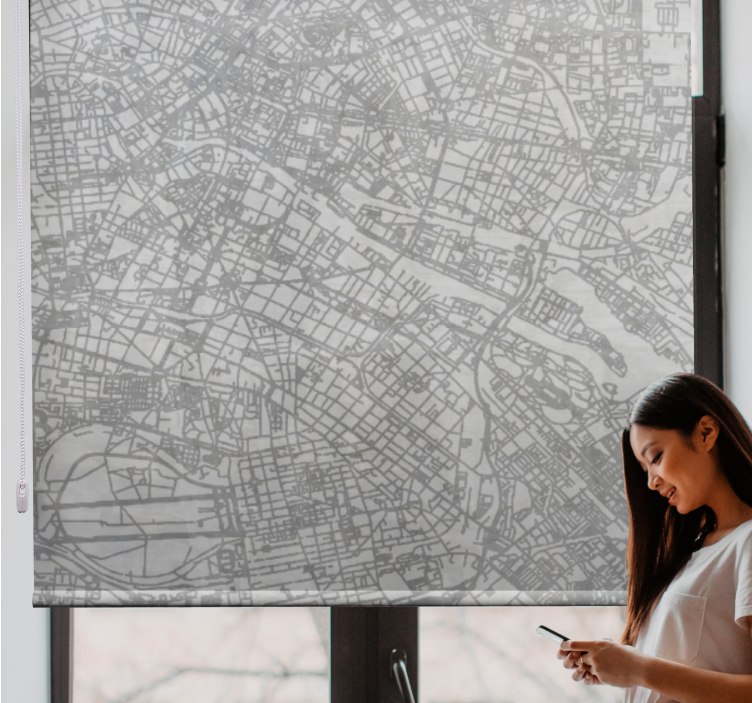 originálna roleta obrys mapy mesta - Tenstickers