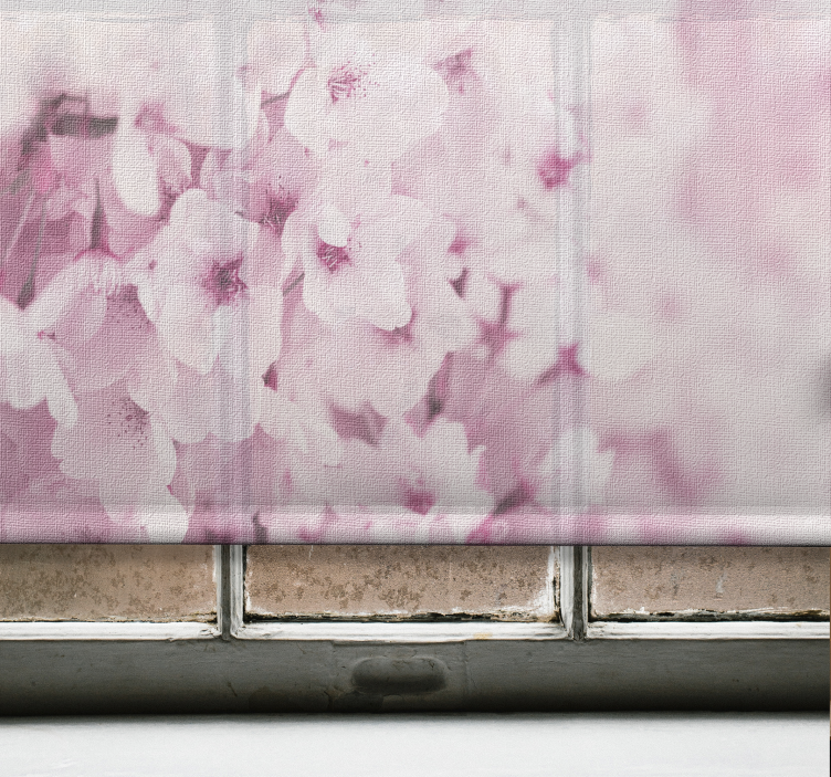 roleta na okno kvety jemné ružové kvietky - Tenstickers