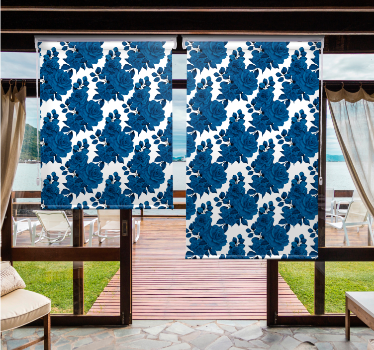 roleta na okno kvety motív azúrových kvetov - Tenstickers