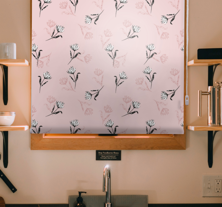 roleta na okno kvety nežný motív kvetov - Tenstickers