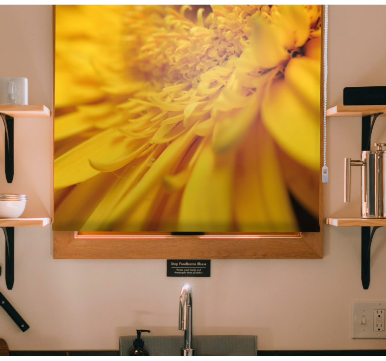 roleta na okno kvety žltý detail - Tenstickers