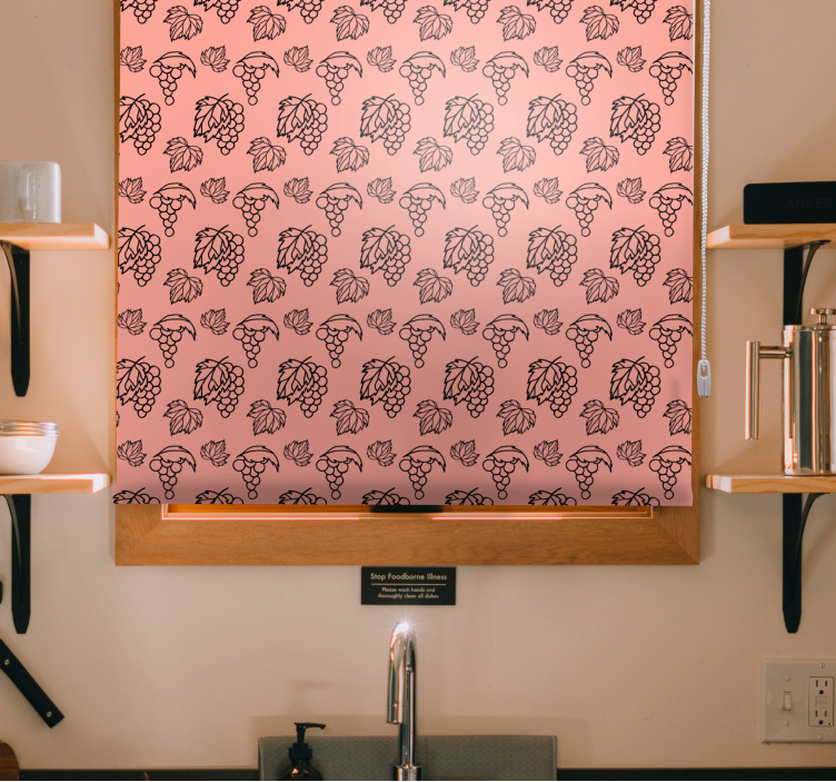 roleta na okno ovocie vzor hrozna a listov - Tenstickers