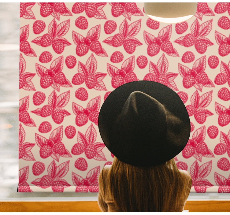 roleta na okno ovocie vzor malinových listov - Tenstickers