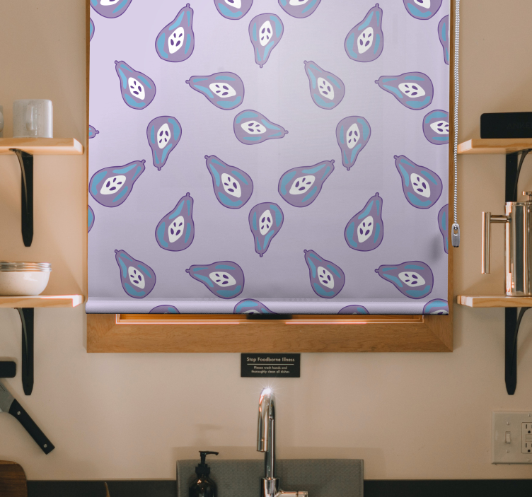 roleta na okno ovocie hravý vzor hrušky - Tenstickers