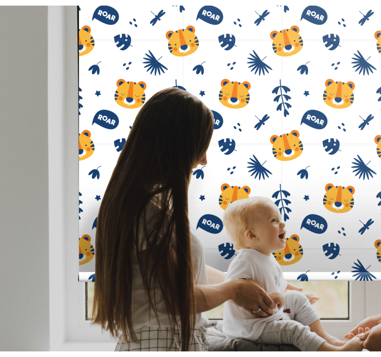 roleta pre bábätko detské tigrované tváre - Tenstickers