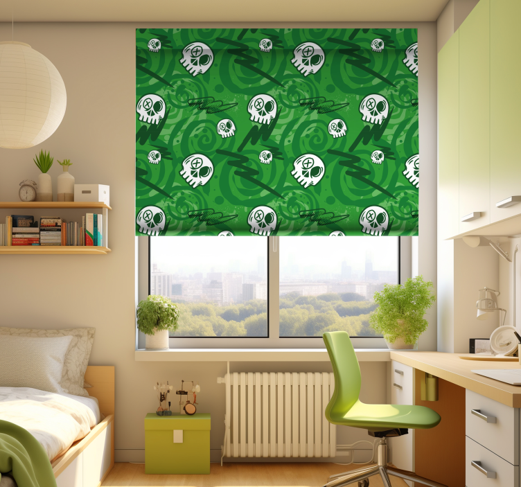 roleta do izby teenagera graffiti lebky - Tenstickers