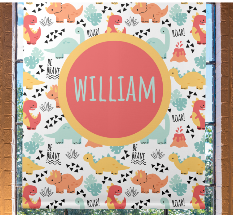 roleta s dinosaurami mláďatá dinosaurov s názvom kruhu - Tenstickers