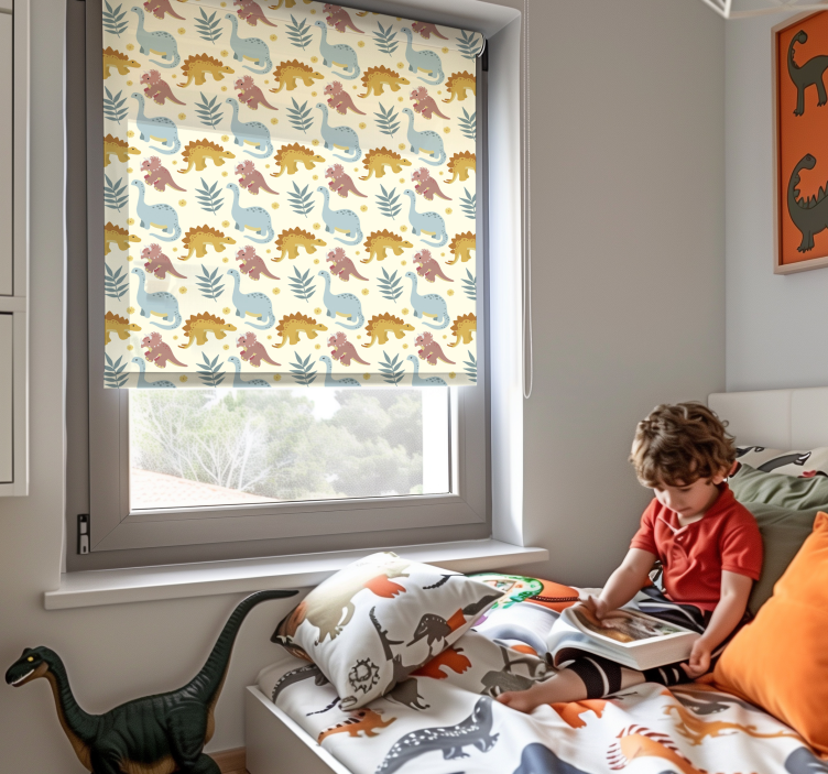 roleta na okno dinosaury minimalistický štýl - Tenstickers