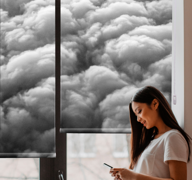 roleta s oblakmi nadýchaný vzor - Tenstickers