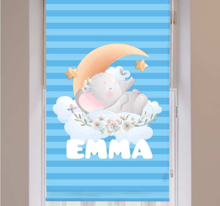 Roztomilé zvieratko slon s menom škôlka Roleta - Tenstickers