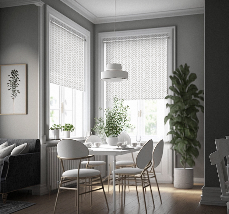 šedé abstraktné čiary cik cak severská roleta - Tenstickers