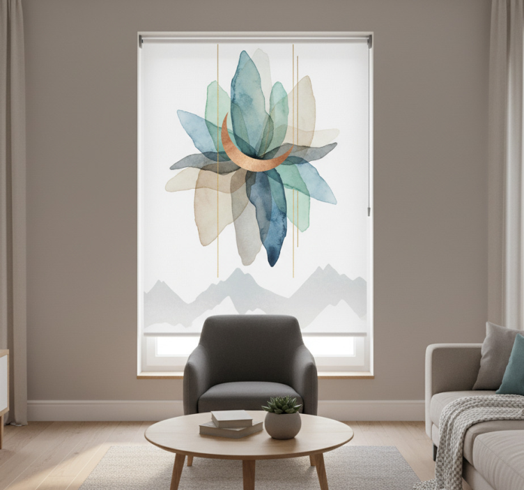 Škandinávska roleta abstraktná farebná horská scenéria - Tenstickers