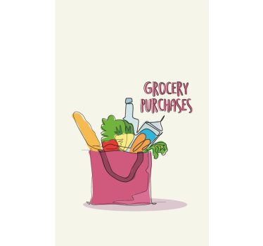 roleta do kuchyne ilustrácie s potravinami - Tenstickers