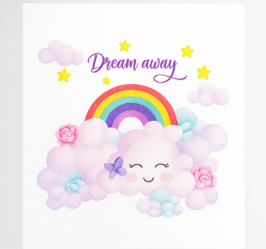roleta do detskej izby ružové oblaky a dúha - Tenstickers