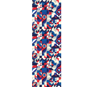 Roleta do kuchyne červený a modrý mozaikový vzor - Tenstickers