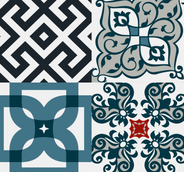 Roleta do kuchyne s portugalskými vintage dlaždicami - Tenstickers