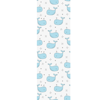 Roleta do detskej izby s bezšvovým vzorom veľryby - Tenstickers