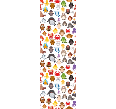 Roleta do detskej izby divoké zvieratá v farbách - Tenstickers