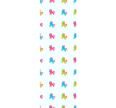 Roleta do detskej izby jednorožce na modrom pozadí - Tenstickers