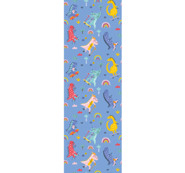 Roleta do detskej izby s roztomilými skate dinosaurami - Tenstickers