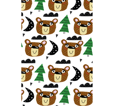 Roleta do detskej izby s medveďmi a stromami - Tenstickers