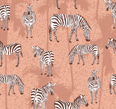 Roleta do detskej izby zebra a hnedé palmy - Tenstickers