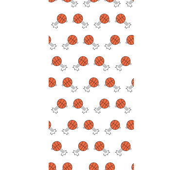 Roleta pre teenagera s pozadím ručne kreslených basketbalov - Tenstickers