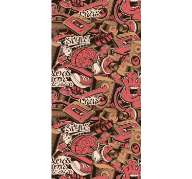 Roleta pre teenagera červené graffiti dielo - Tenstickers