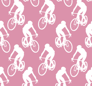Ružová roleta s bielym cyklistickým vzorom - Tenstickers