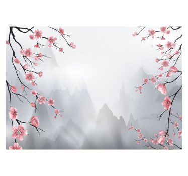 Roleta do kuchyne s japonskými čerešňovými konármi - Tenstickers