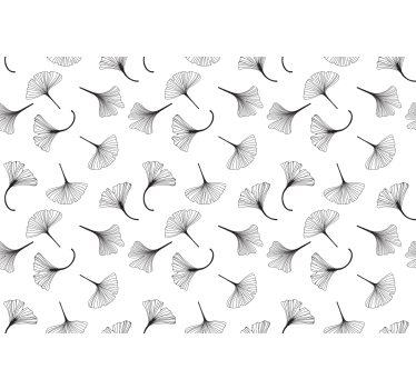 Roleta do kuchyne s čiernym vzorom ginkgo listov - Tenstickers