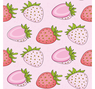 Roleta do kuchyne bezšvové ružové a červené jahody - Tenstickers