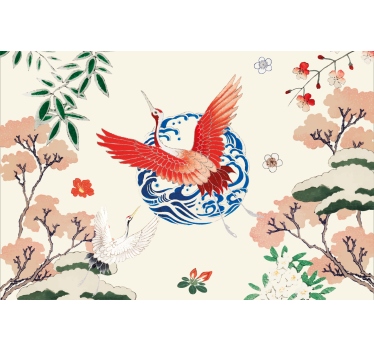 Roleta do obývačky v štýle chinoiserie - Tenstickers
