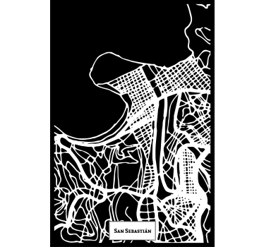 Roleta do obývačky mapa topografická san sebastián - Tenstickers