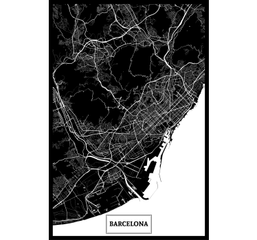 Roleta do obývačky mapa terénu barcelona - Tenstickers