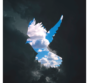 Roleta do obývačky holub od rené magrittea - Tenstickers