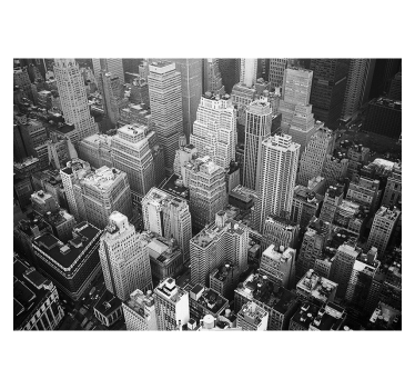 Čierna roleta new york z vtáčej perspektívy čierno-biela - Tenstickers