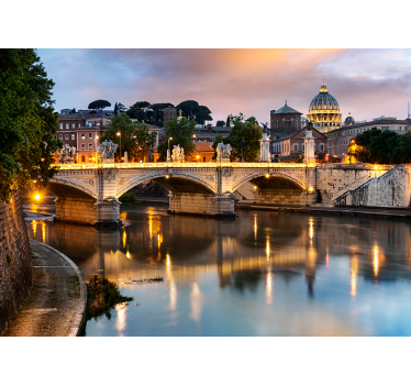 Roleta do obývačky pohľad na rím z tevere - Tenstickers
