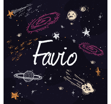 Modrá roleta galaxia s prispôsobiteľným menom - Tenstickers