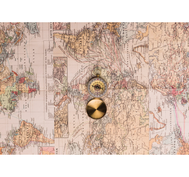 Roleta do obývačky vintage mapový mural - Tenstickers